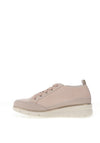 Donna Serena Leather Chunky Platform Trainers, Nude