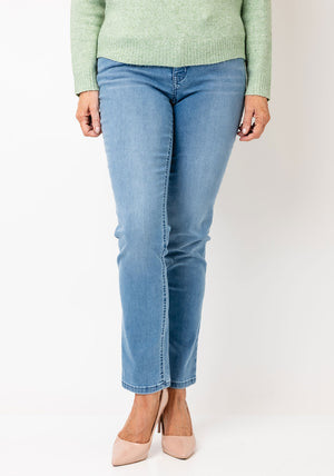 MAC Melanie Straight Leg Jeans, Light Blue