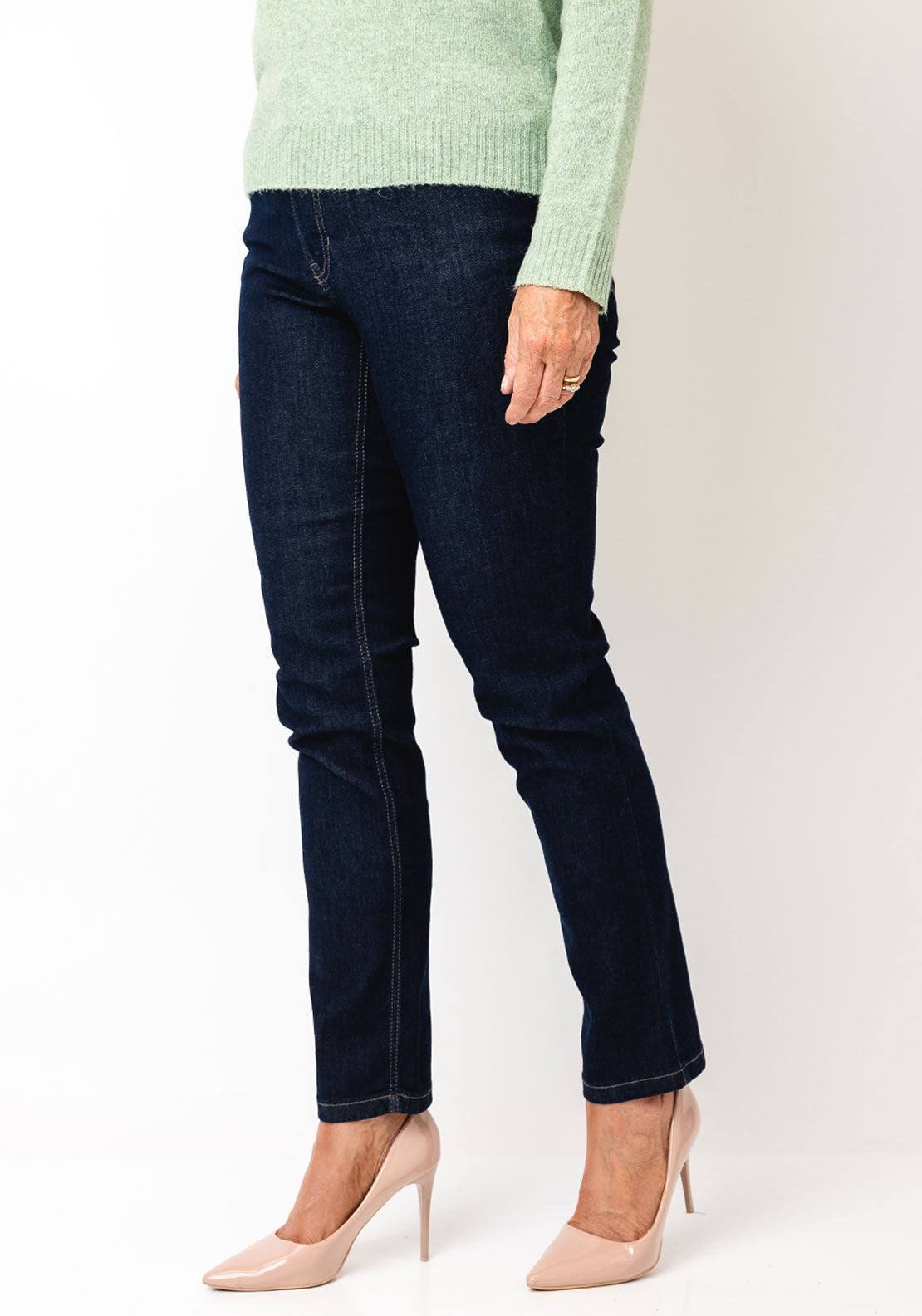 MAC Melanie Straight Leg Jeans, Dark Blue