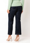 MAC Dream Wide Cropped Jeans, Dark Blue