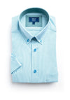 Daniel Grahame Ivano Stripe Short Sleeve Shirt, Green