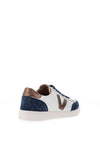Drilleys Eighty One Leather Fleece Lined Trainers, Topaz Cobalt