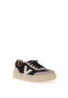 Drilleys Eighty Fleece Lined Platform Trainers, Black and Beige