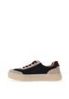 Drilleys Eighty Fleece Lined Platform Trainers, Black and Beige