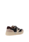 Drilleys Eighty Fleece Lined Platform Trainers, Black and Beige