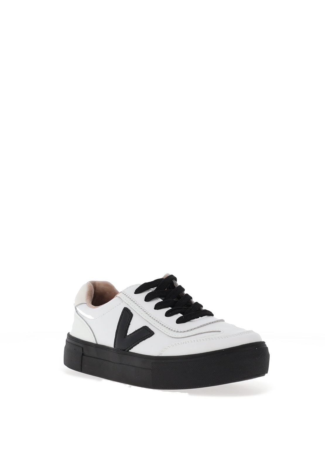 Drilleys Eighty Fleece Lined Platform Trainers, White and Black