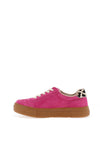 Drilleys Eighty Leather Fleece Skater Trainers, Pink