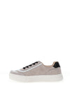 Drilleys Eighty Leather Fleece Skater Trainers, Grey