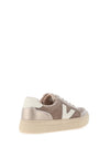 Drilleys Eighty Leather Fleece Skater Trainers, Taupe