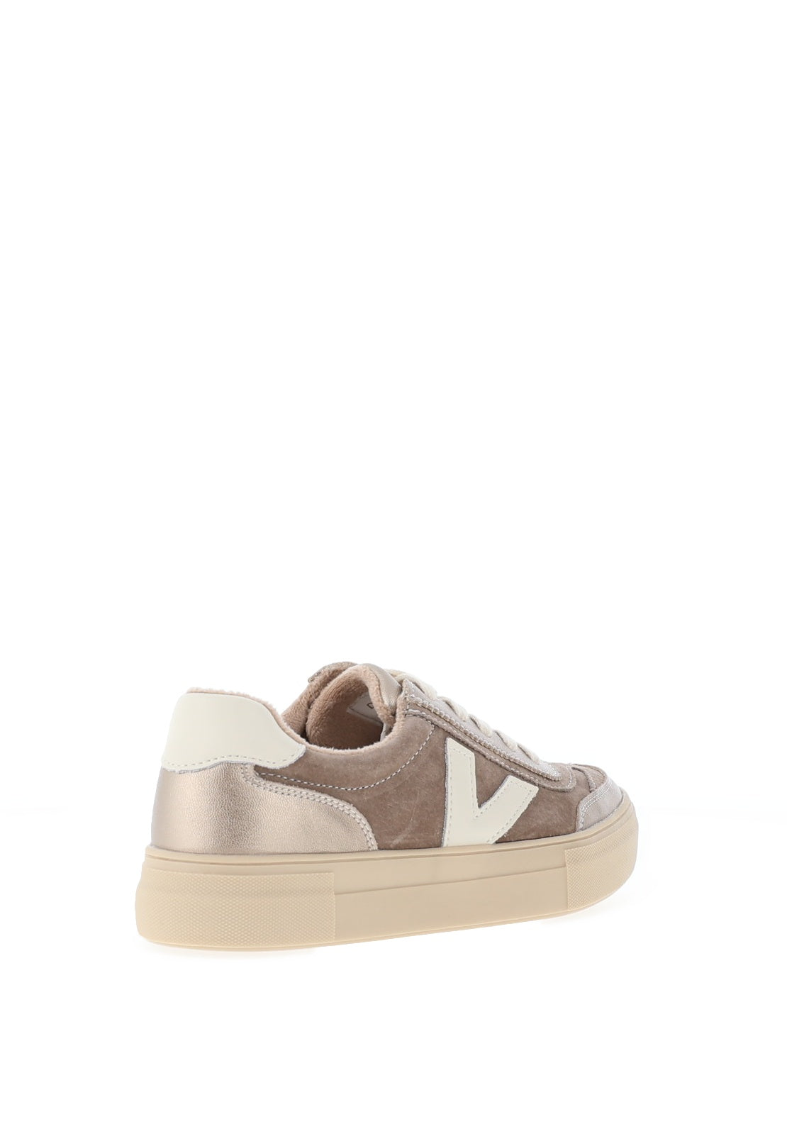 Drilleys Eighty Leather Fleece Skater Trainers, Taupe