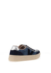 Drilleys Eighty Fleece Lined Platform Trainers, Navy and Beige