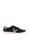 Drilleys Seventy Leopard Print V Detail Trainers, Black