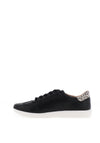 Drilleys Seventy Leopard Print V Detail Trainers, Black