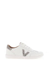 Drilleys Seventy Leopard Print V Detail Trainers, White