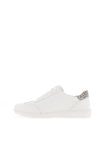 Drilleys Seventy Leopard Print V Detail Trainers, White