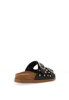 Drilleys Ninety-Seven Smooth Leather Stud Strap Mule Sandals, Black