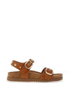 Drilleys Ninety-Eight Smooth Leather Stud Sling Back Sandals, Brown