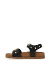 Drilleys Ninety-Eight Smooth Leather Stud Sling Back Sandals, Black