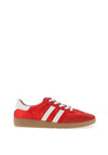 Drilleys Ninety Stripe Suede Gum Trainers, Red