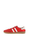 Drilleys Ninety Stripe Suede Gum Trainers, Red