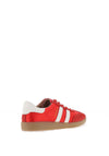 Drilleys Ninety Stripe Suede Gum Trainers, Red