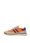 Drilleys Seventy-Three Faux Leather Colour Block Trainers, Orange