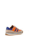 Drilleys Seventy-Three Faux Leather Colour Block Trainers, Orange
