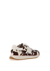 Drilleys Seventy-Three Faux Leather Pony Hair Trainers, Cream & Brown