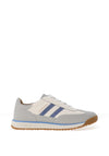 Drilleys Seventy-Three Leather Colour Block Trainers, White & Blue