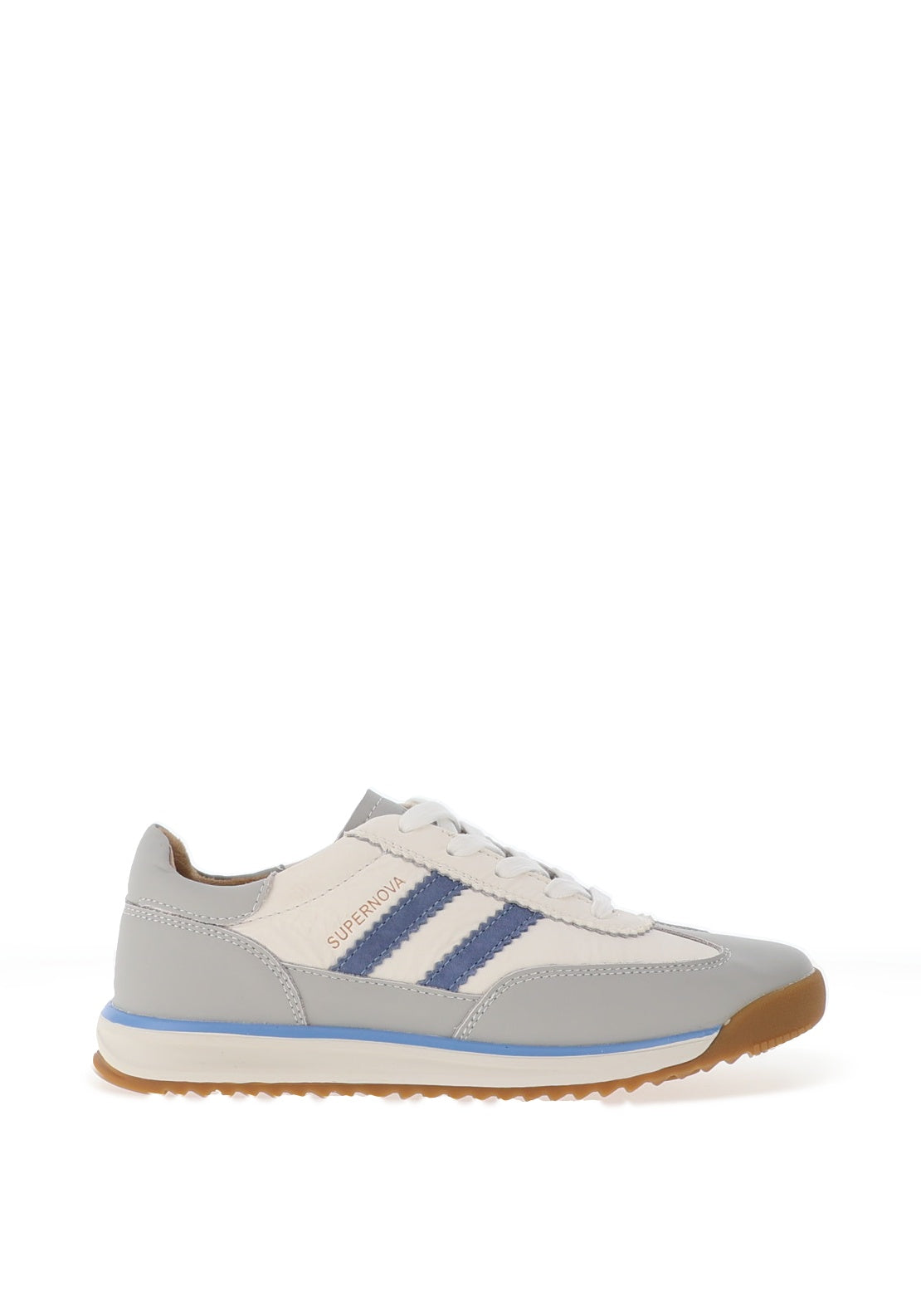 Drilleys Seventy-Three Leather Colour Block Trainers, White & Blue
