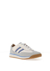 Drilleys Seventy-Three Leather Colour Block Trainers, White & Blue