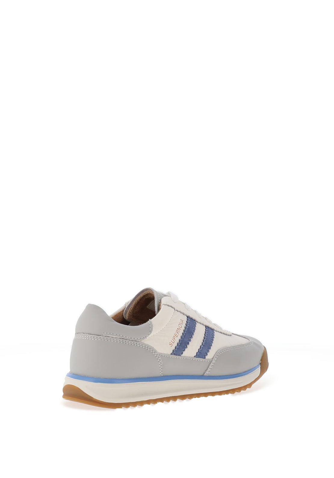 Drilleys Seventy-Three Leather Colour Block Trainers, White & Blue