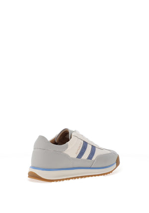 Drilleys Seventy-Three Leather Colour Block Trainers, White & Blue