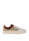 Drilleys Seventy-Three Faux Leather Trainers, Cream Multi