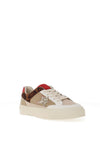 Drilleys Seventy-Three Faux Leather Trainers, Cream Multi