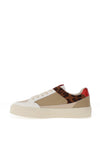 Drilleys Seventy-Three Faux Leather Trainers, Cream Multi