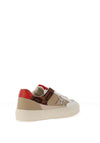 Drilleys Seventy-Three Faux Leather Trainers, Cream Multi