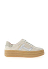 Drilleys Sixty Eight Suede Platform Trainers, French Vanilla