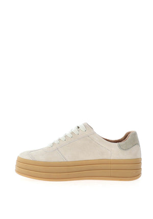 Drilleys Sixty Eight Suede Platform Trainers, French Vanilla