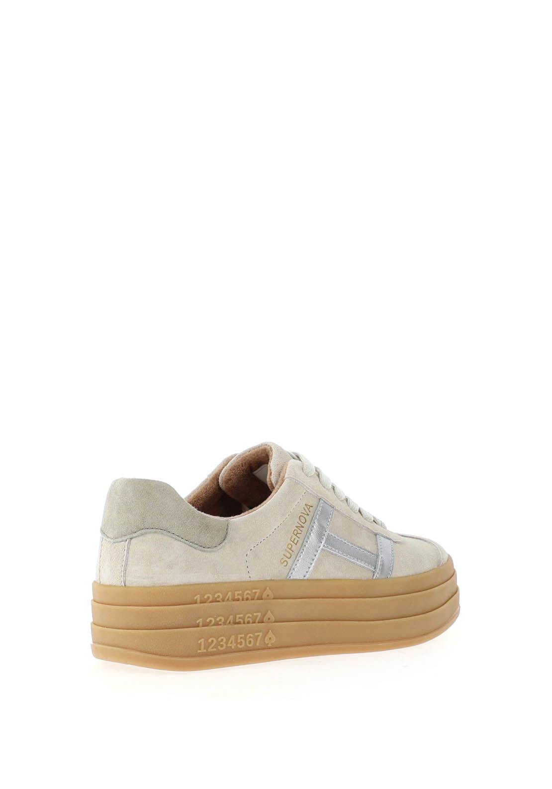 Drilleys Sixty Eight Suede Platform Trainers, French Vanilla
