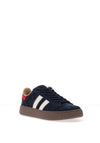 Drilleys Thirty-Four Faux Leather Trainers, Navy