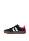 Drilleys Thirty-Four Faux Leather Trainers, Navy