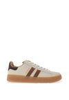 Drilleys Thirty-Four Faux Leather Trainers, Cream