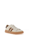 Drilleys Thirty-Four Faux Leather Trainers, Cream