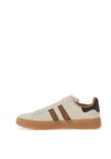 Drilleys Thirty-Four Faux Leather Trainers, Cream