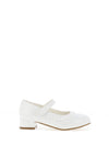 Dubarry Girl Velma Patent Communion Shoe, White