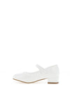 Dubarry Girl Velma Patent Communion Shoe, White
