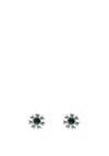Dyrberg/Kern Aude Earrings, Emerald Green & Silver