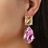 Dyrberg/Kern Golari Drop Earrings, Pink and Gold