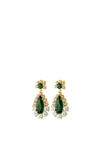 Dyrberg/Kern Lucia Emerald Green Drop Earrings, Gold
